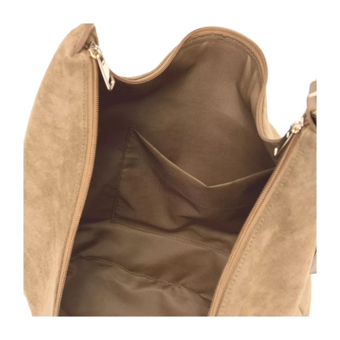 Mira Faux Suede Slouch Shoulder Bag